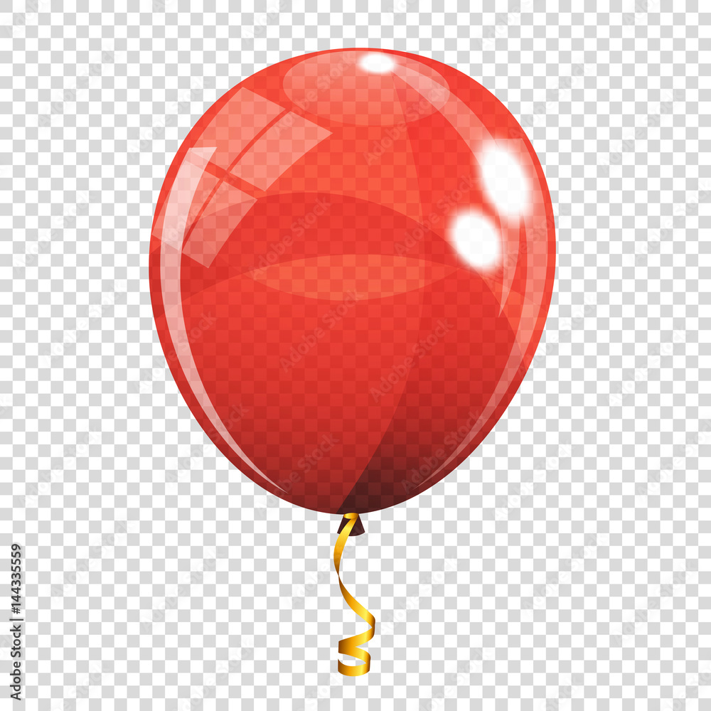 Group of Colour Glossy Helium Balloons Isolated on Transparent B