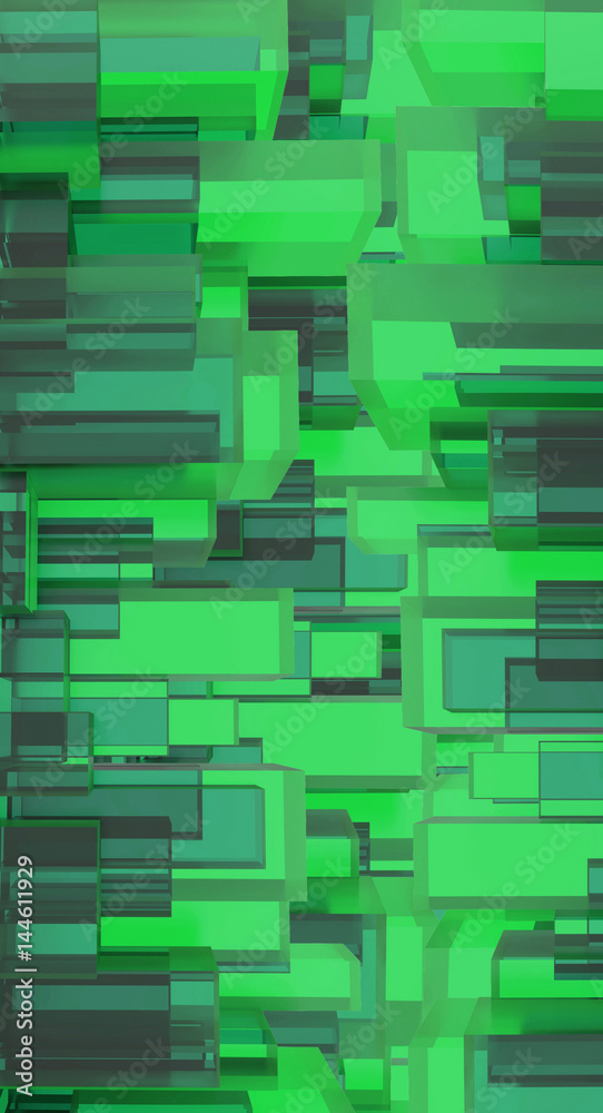 Green digital background. 3D illustration.