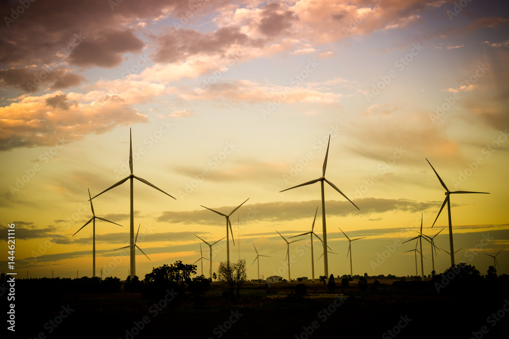 Wind Turbine Farm, Wind Energy Concept.