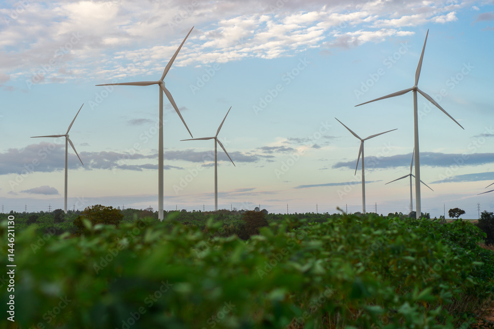 Wind Turbine Farm, Wind Energy Concept.