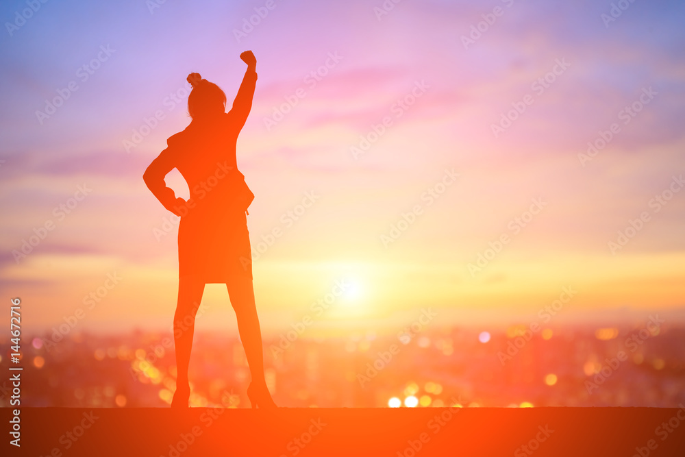 silhouette of businesswoman