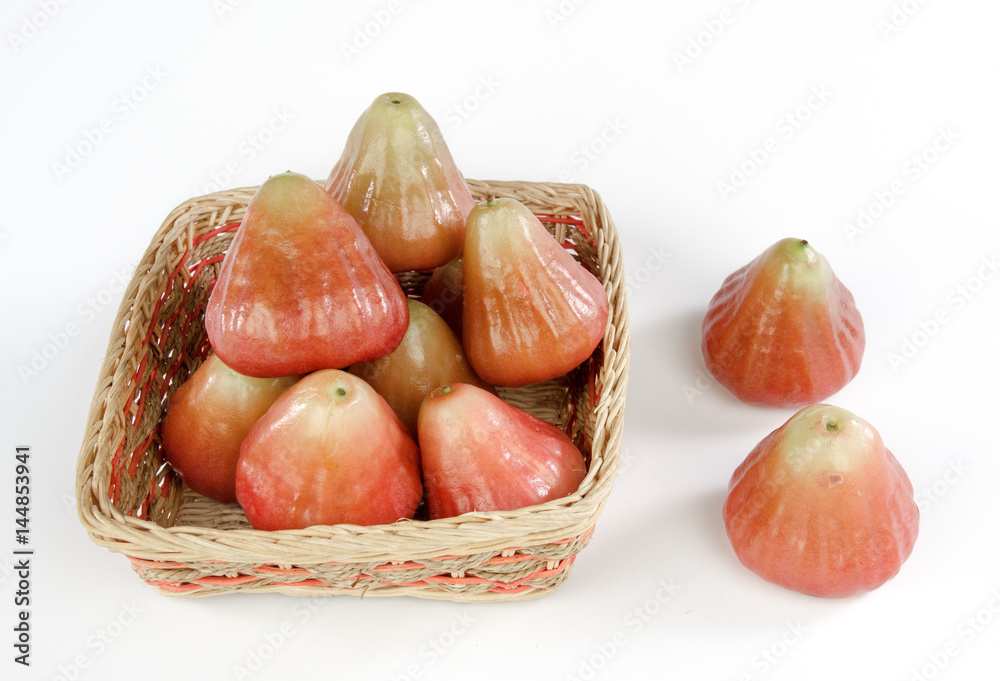 wax apple isolated on white background
