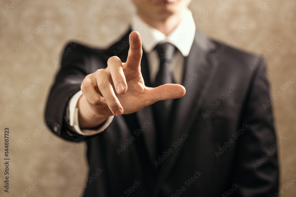 Businessman pointing at something