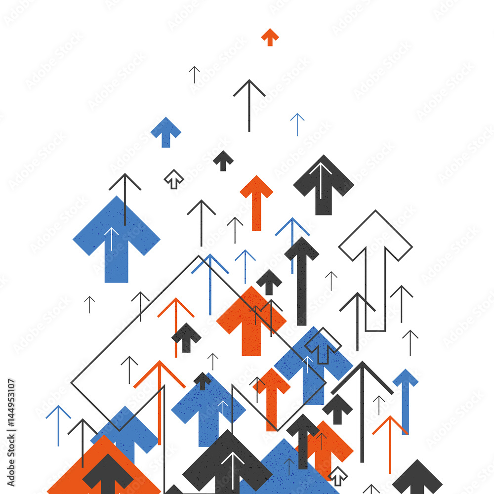抽象的成功概念。成长的箭头插图。向上运动。成功的背景封面设计