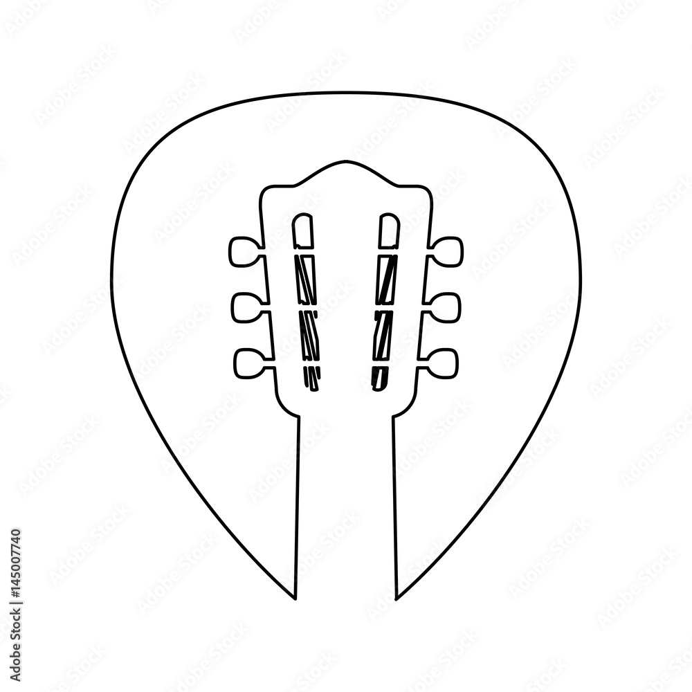 原声吉他乐器图标矢量插图平面设计