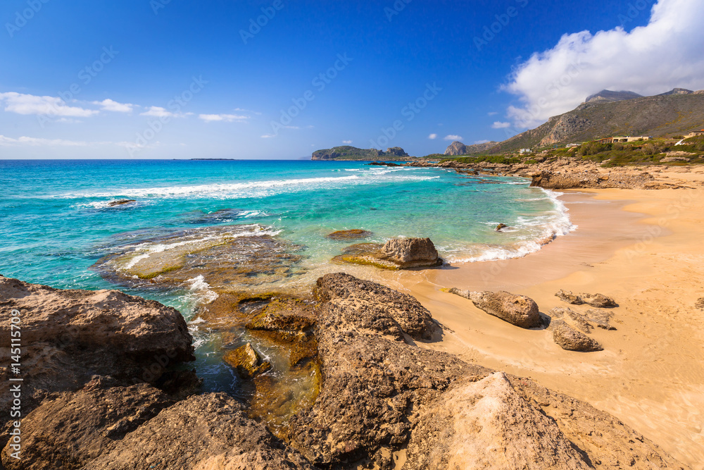 Beautiful Falassarna beach on Crete, Greece