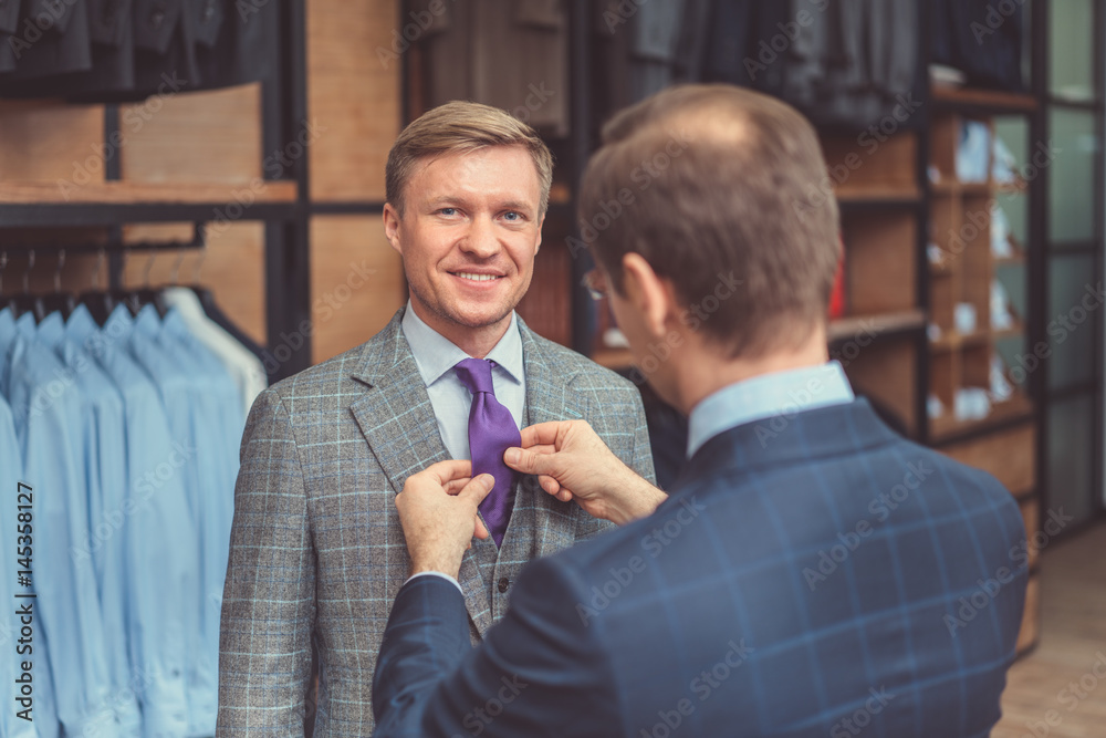 Smiling businessman in atelier