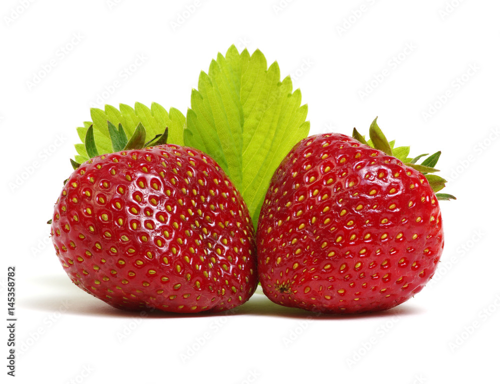 Strawberries with leaves