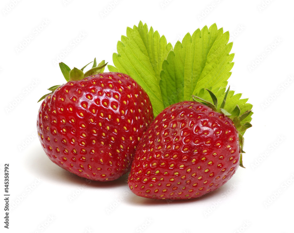 Strawberries with leaves