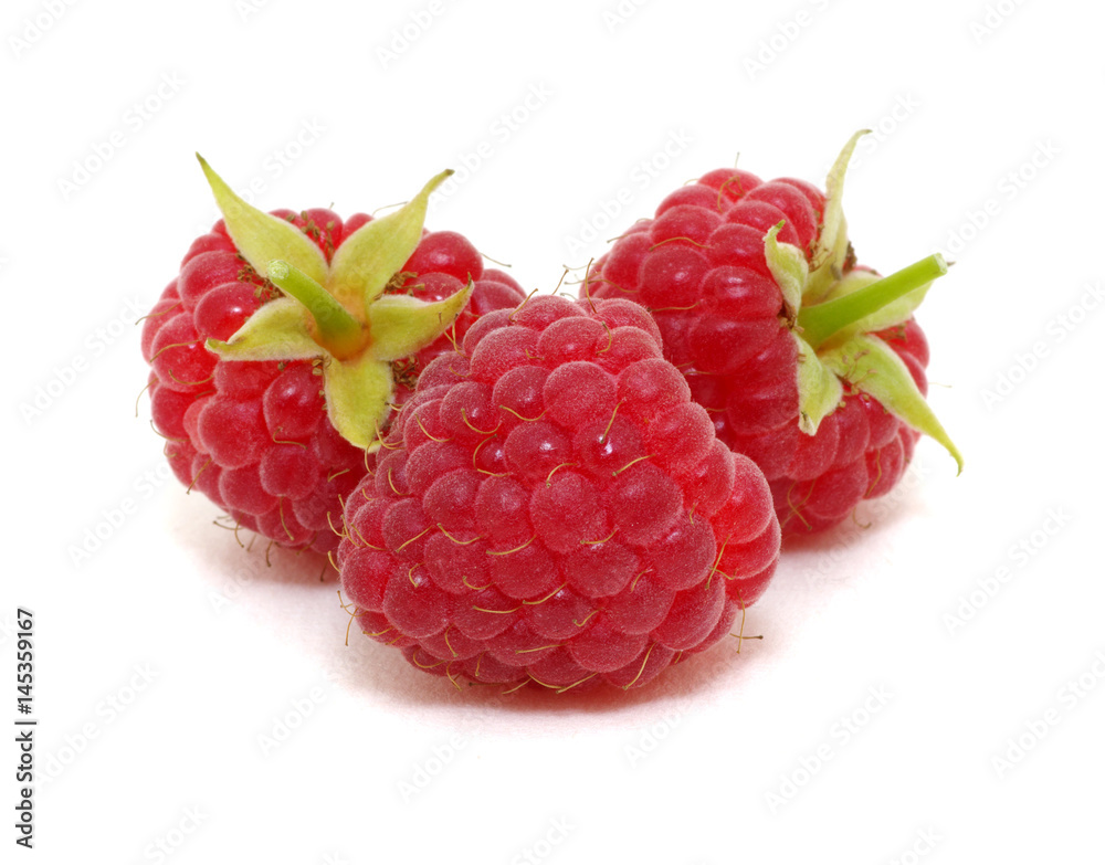 Fresh raspberry isolated on white