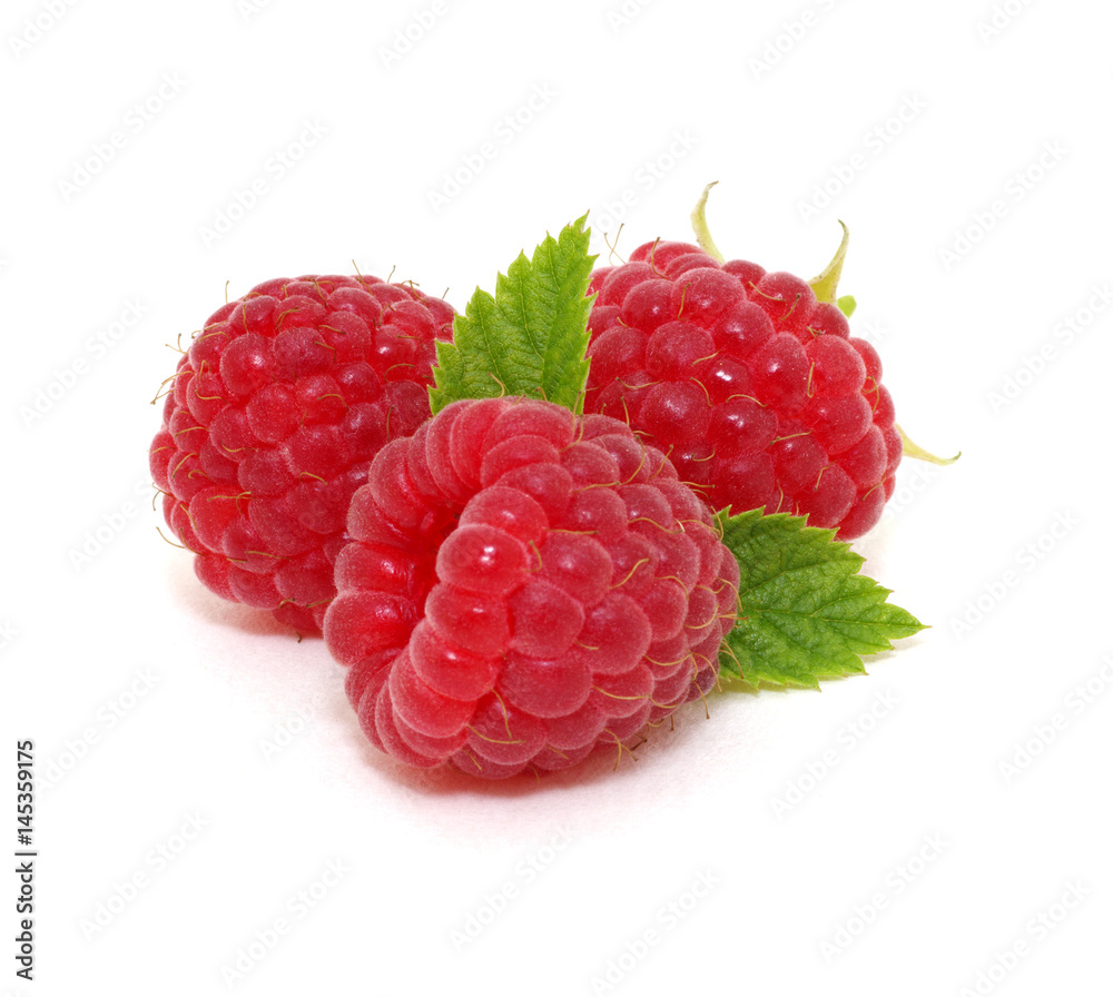 Raspberry with leaves