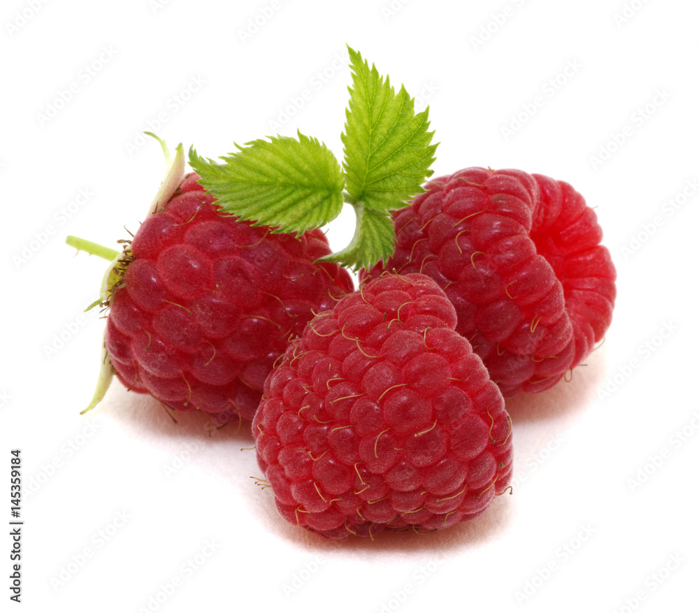 Raspberry with leaves