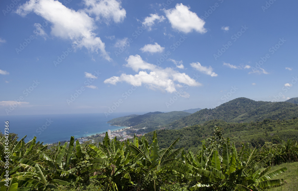 Beautiful landscape view mountain and andaman sea.