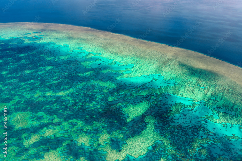 Aerial view of the Great Barrier Reef