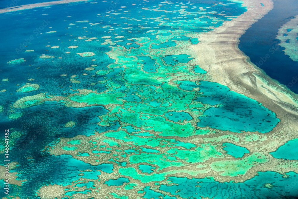 Aerial view of the Great Barrier Reef