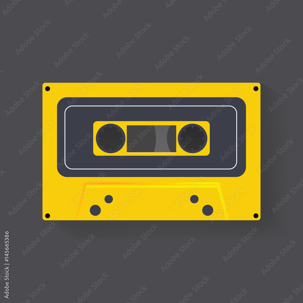 Retro Cassette Tape Music Record  Icon Illustration Vector