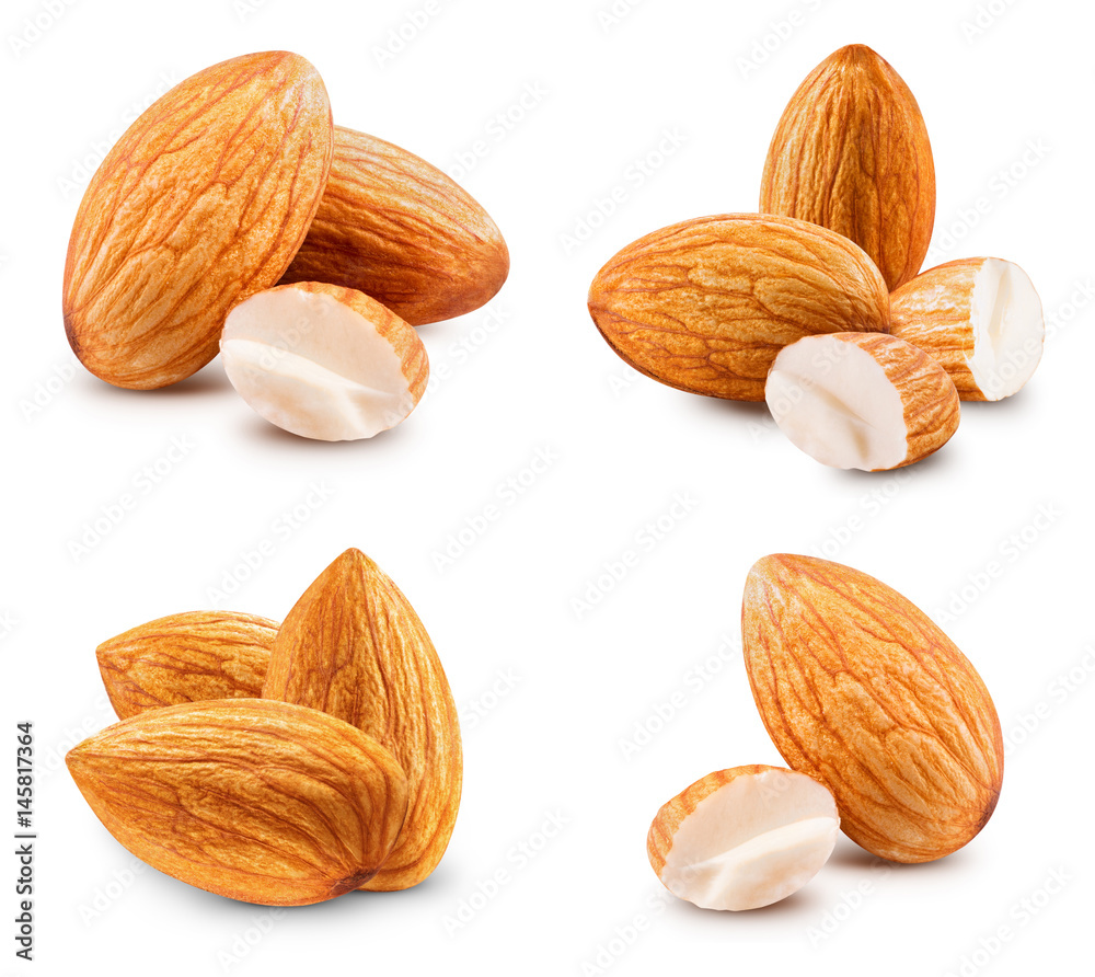 Almonds nuts collection