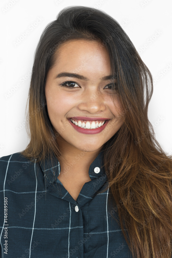 Woman Smiling Happiness Portrait Concept