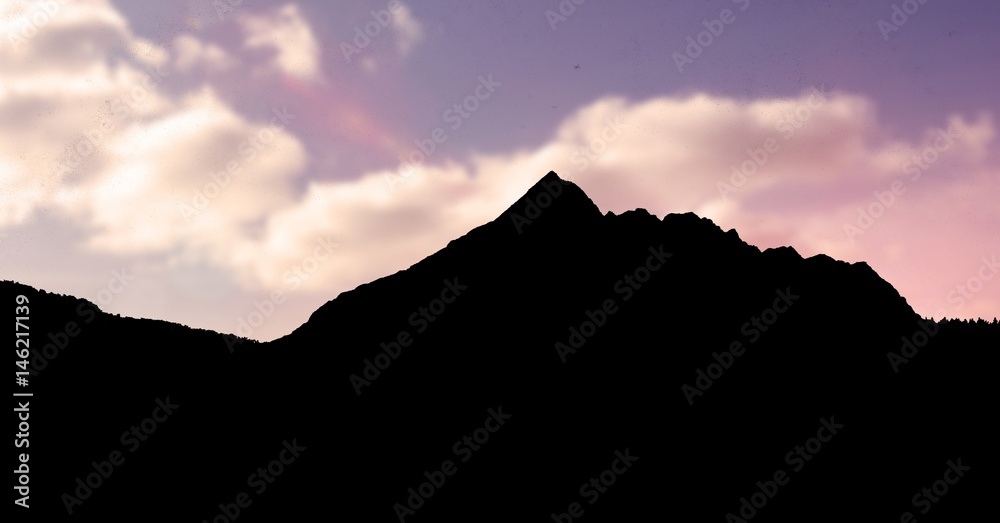 Silhouette mountain against sky during sunset