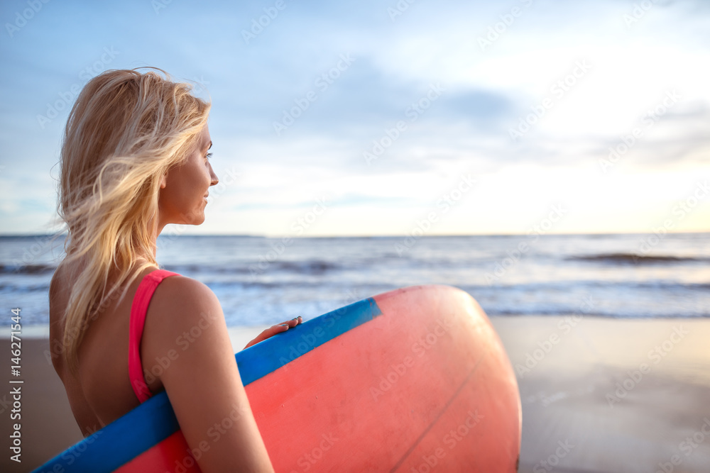 Smiling woman on the beach