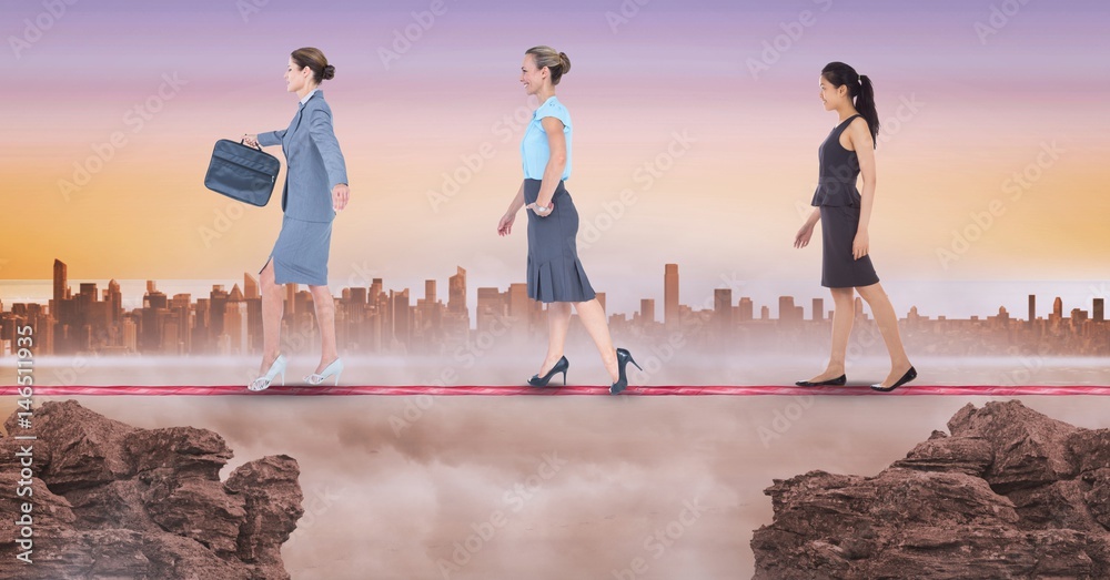 Digital composite image of businesswomen 