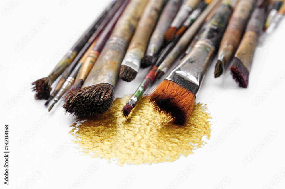 old paint brushes