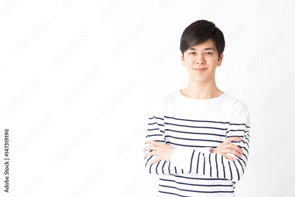 portrait of young asian man isolated on white background