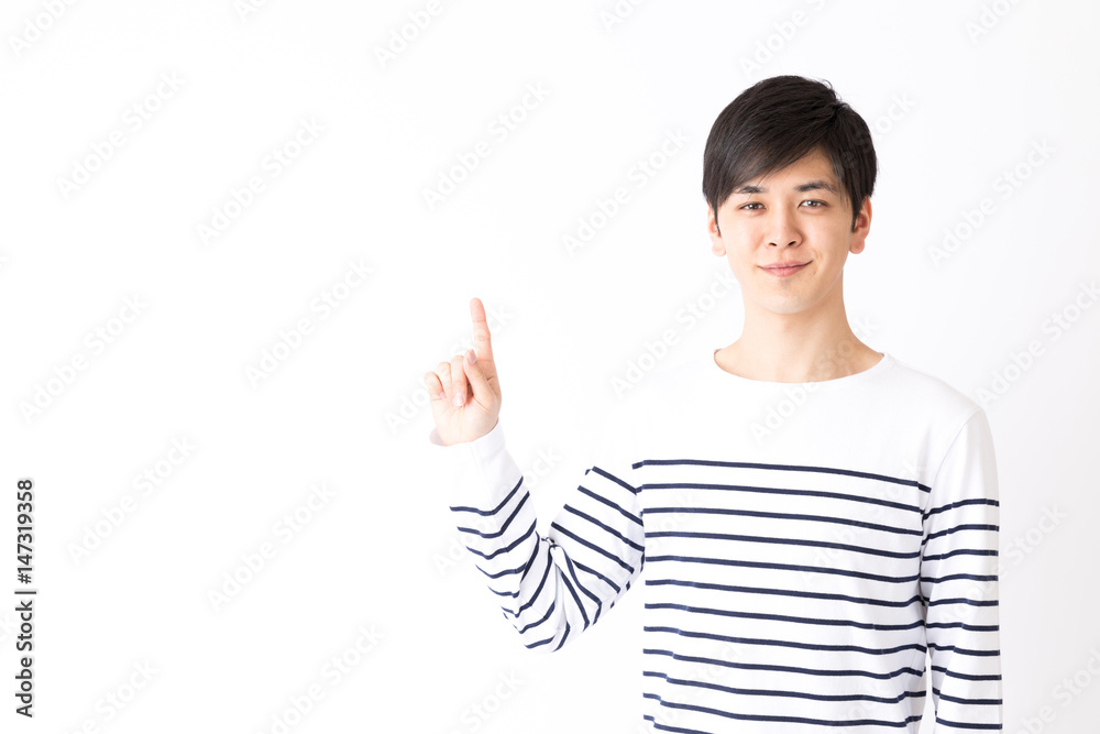 portrait of young asian man isolated on white background