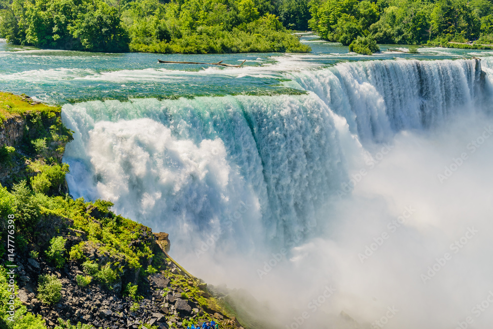 Water rushing over Niagara Falls