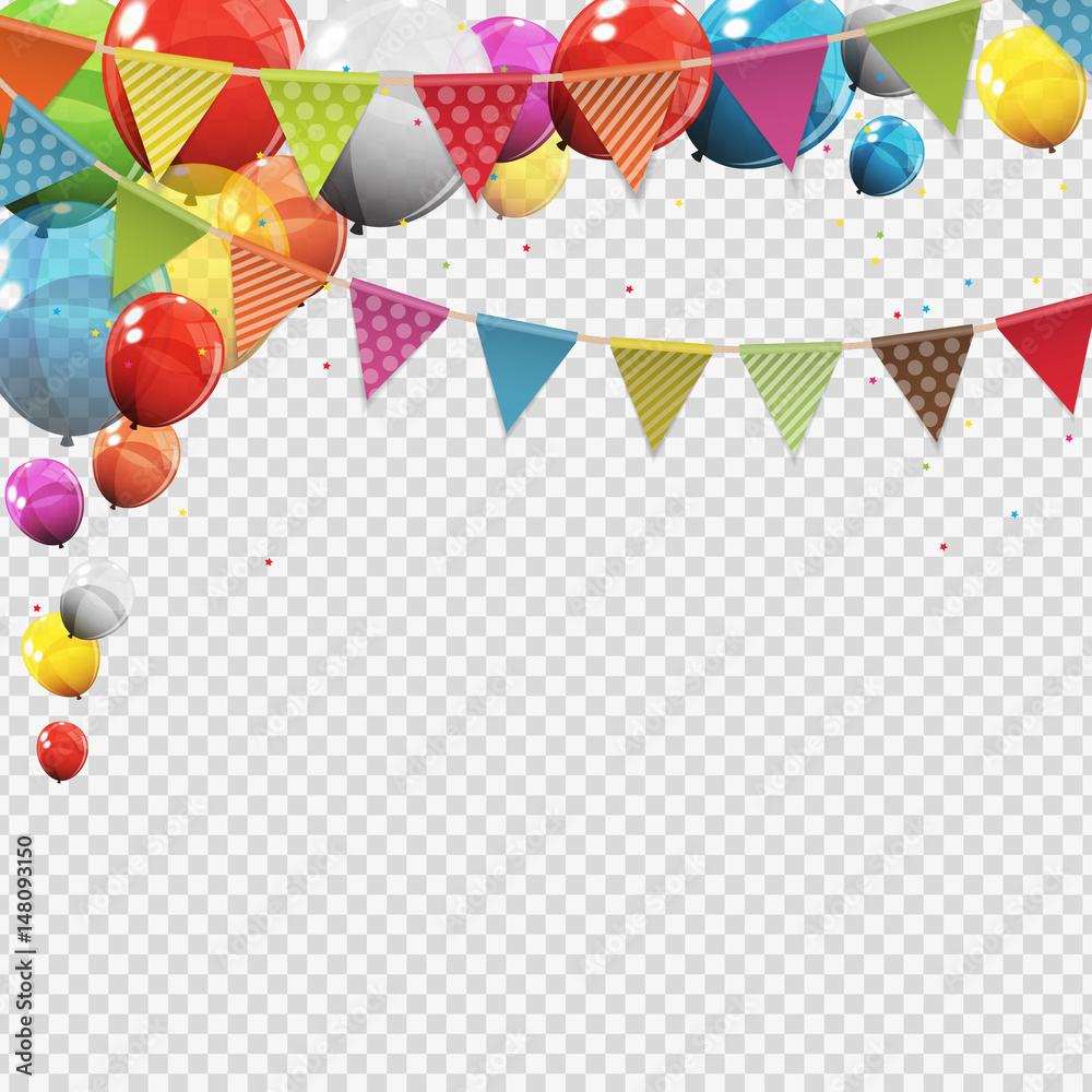 Group of Colour Glossy Helium Balloons with Blank Page Isolated 