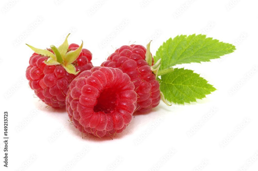 Raspberry with leaves