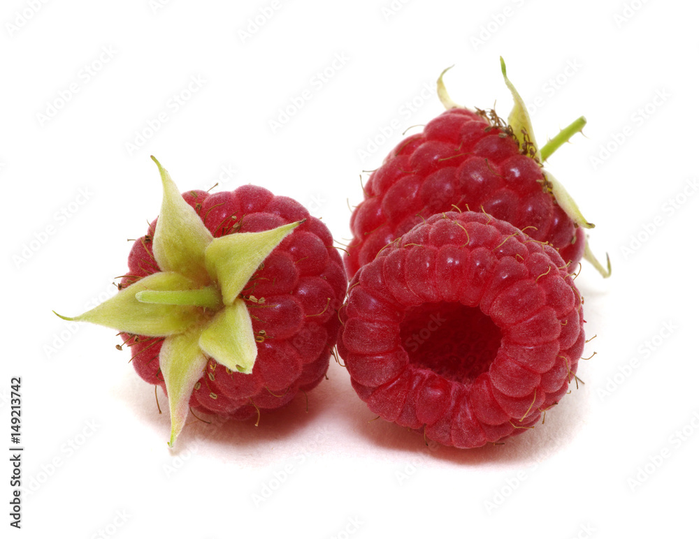 Fresh raspberry isolated on white