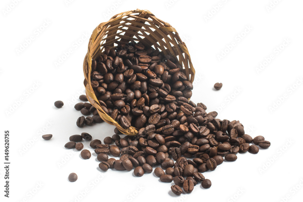 Coffee Beans into a Basket