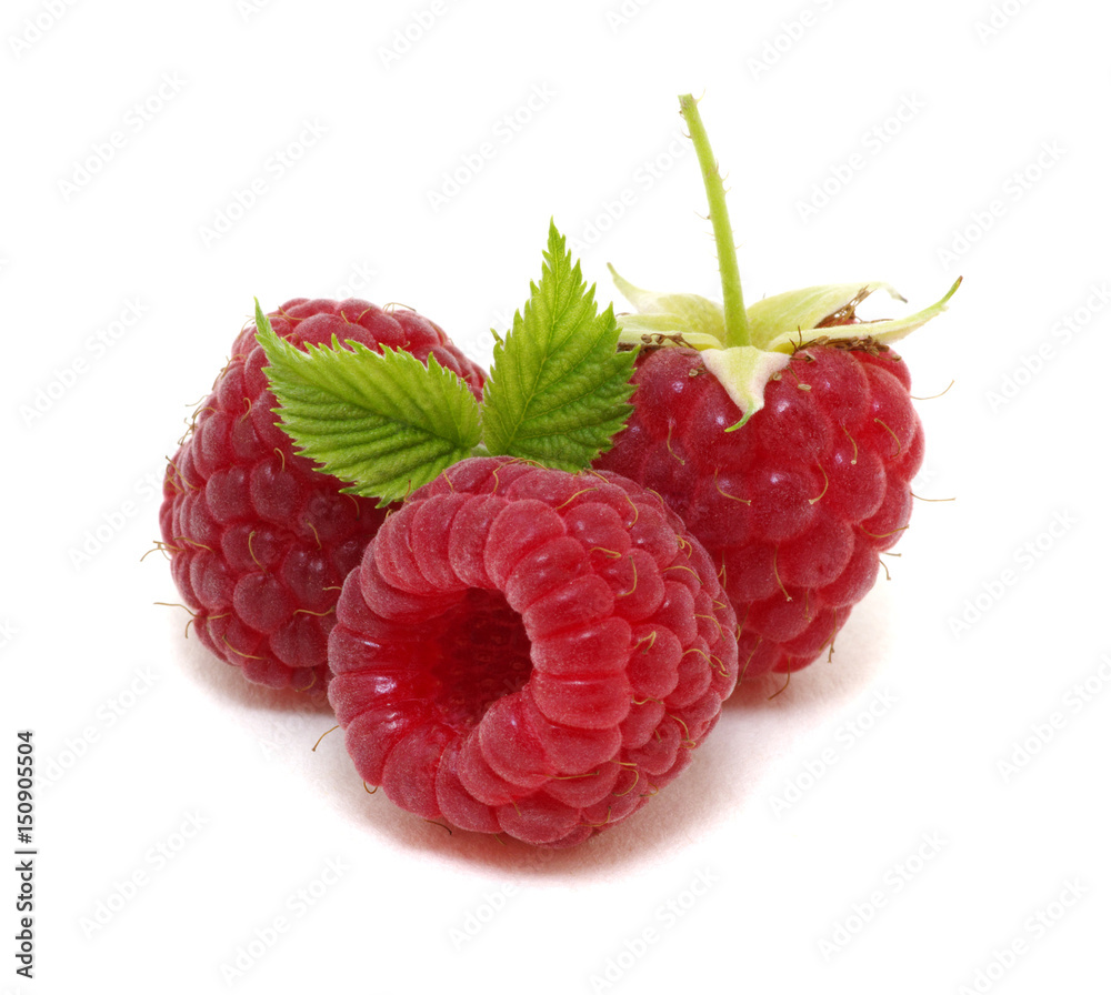 Raspberry with leaves