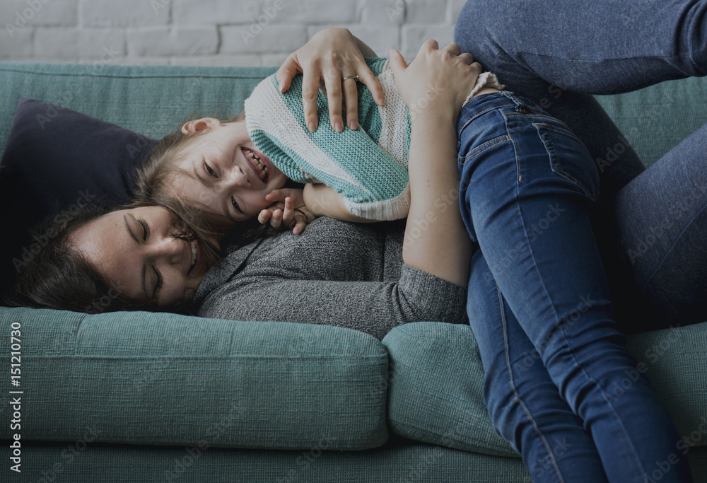 Mom Daughter Spend Time Holiday Togetherness