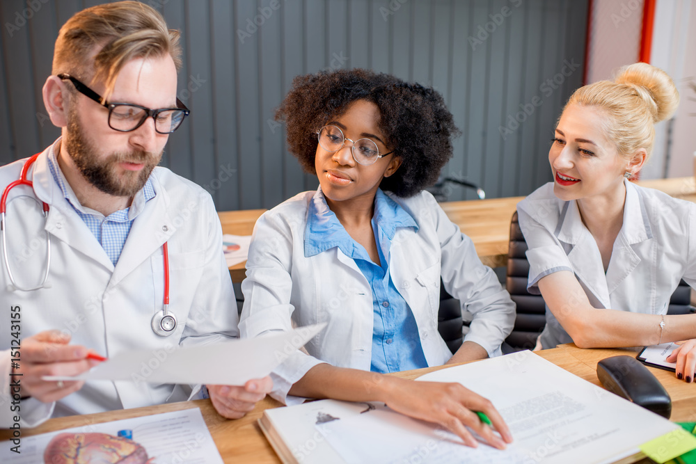 Group of medical students in the classroom