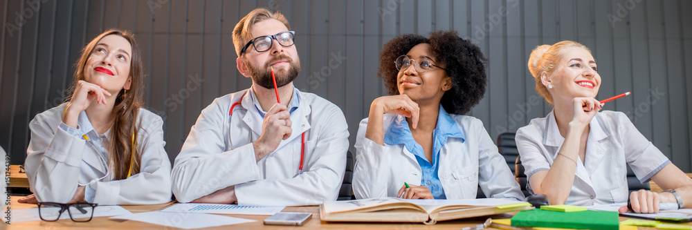 Group of medical students in the classroom