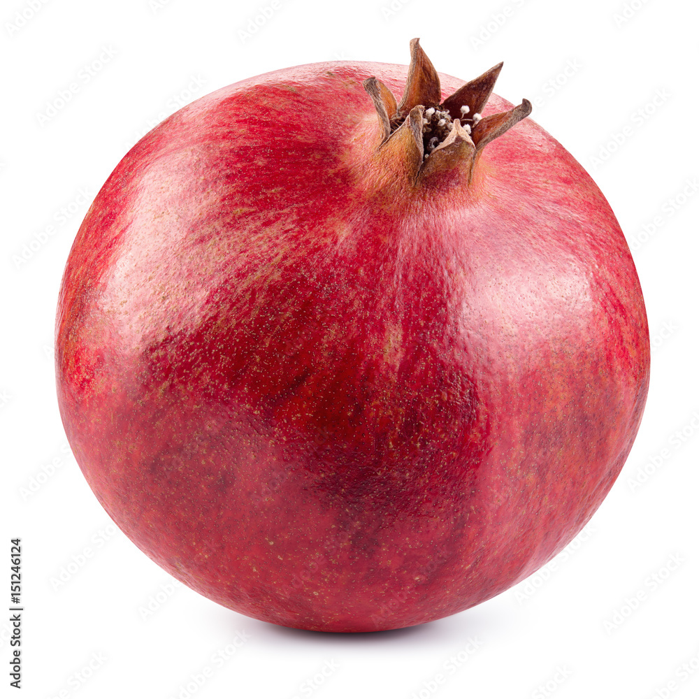 Pomegranate. Fresh raw fruit isolated on white background. With clipping path. Full depth of field.