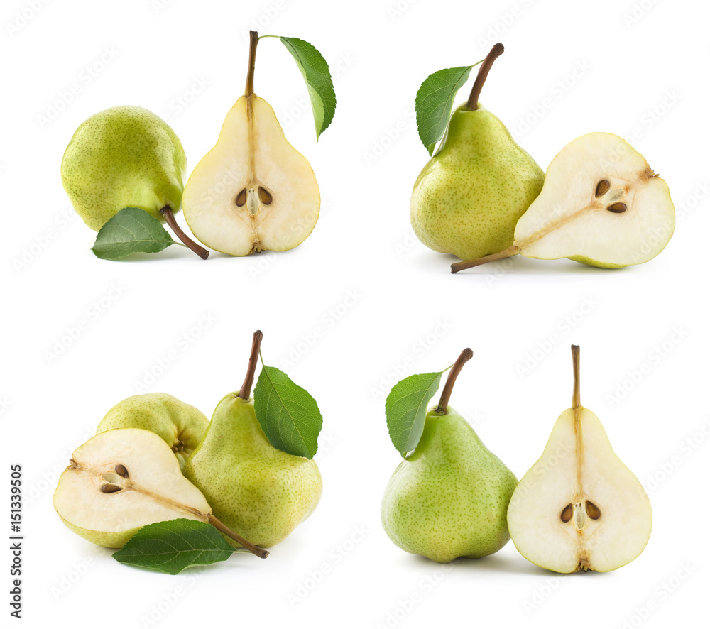 ripe pears isolated