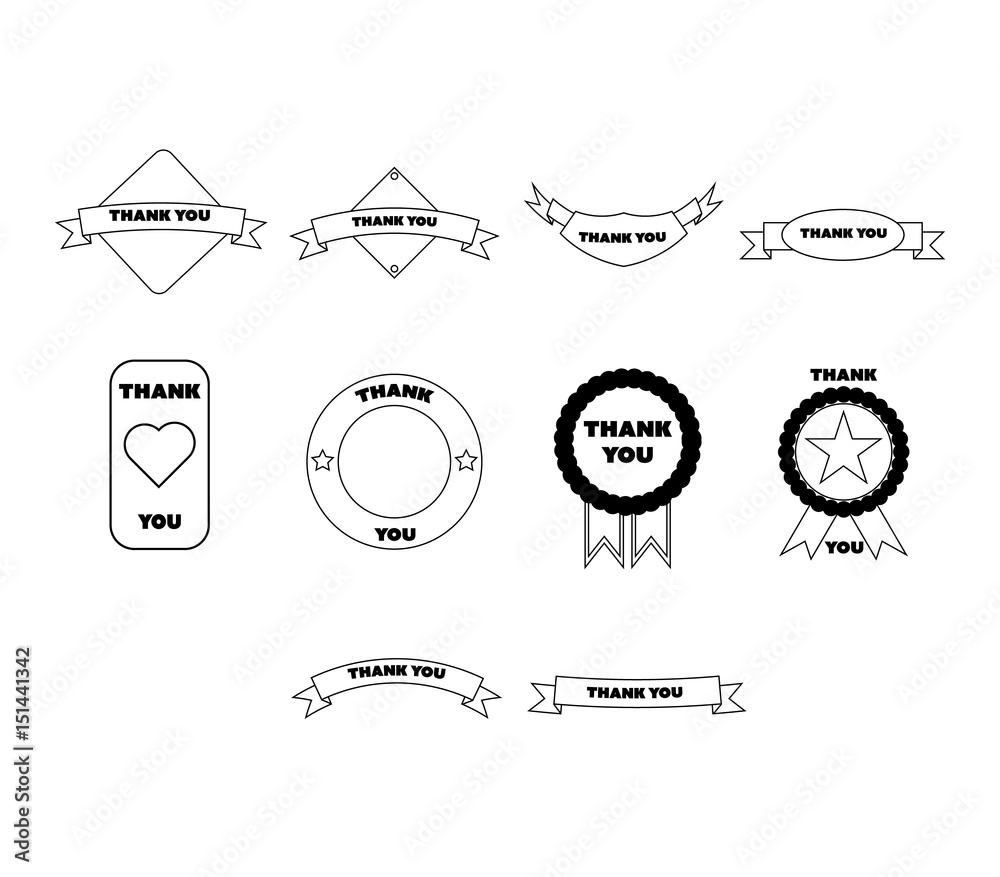 感谢标签的矢量图标集