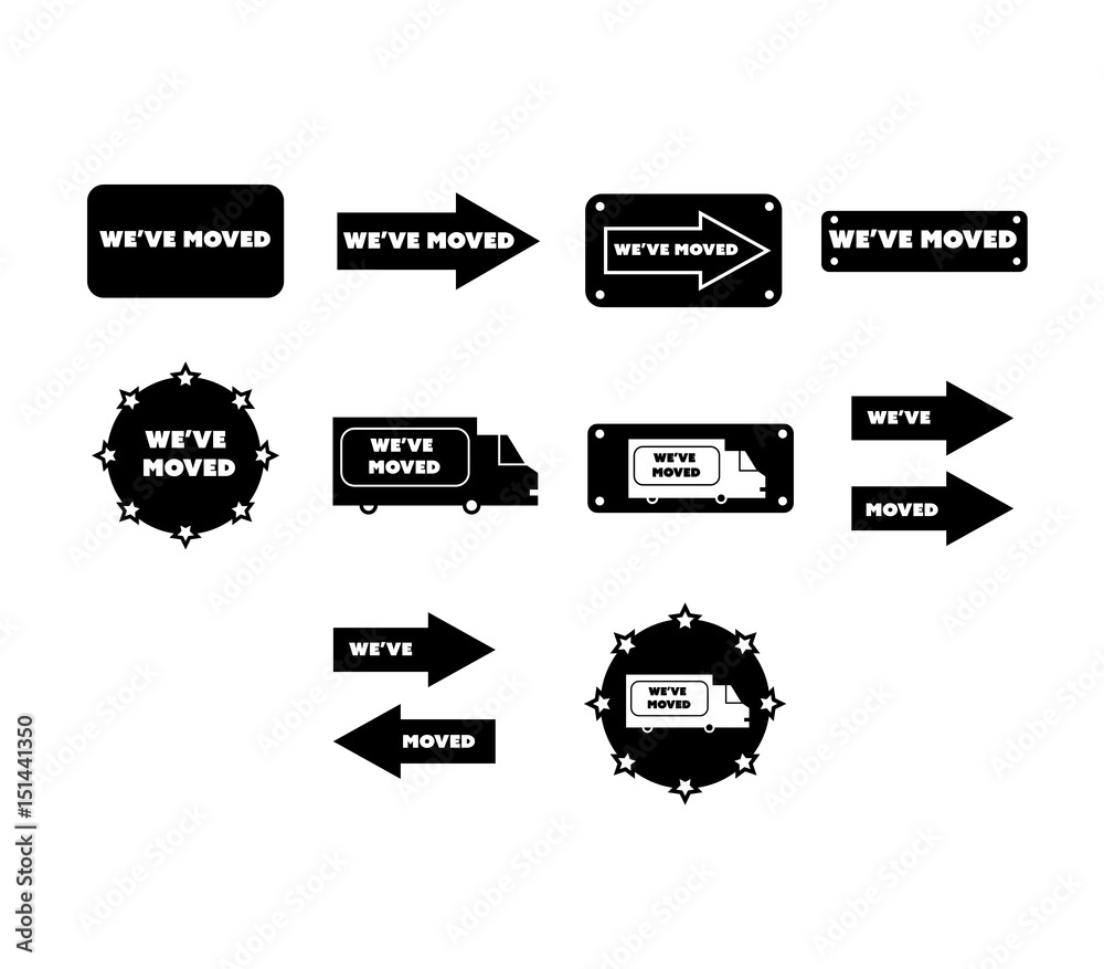 我们移动的符号的矢量图标集