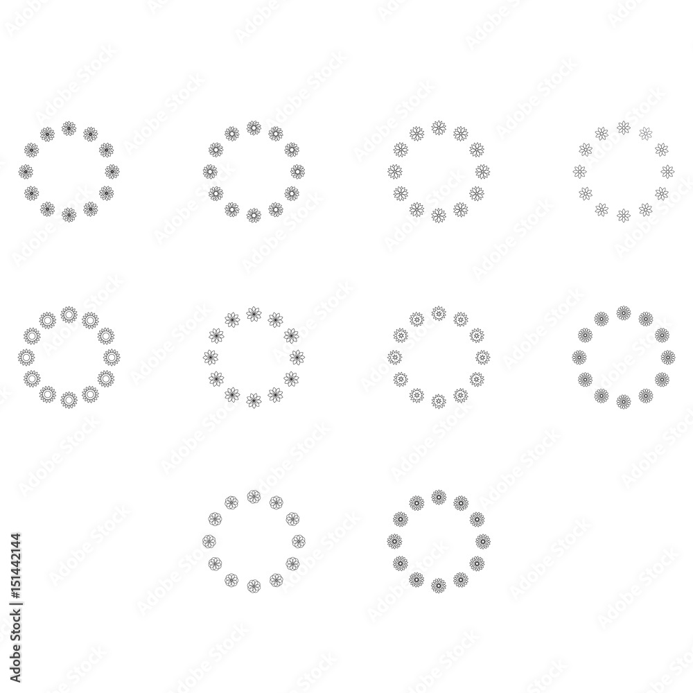 Vector icon of various shape forming a circle