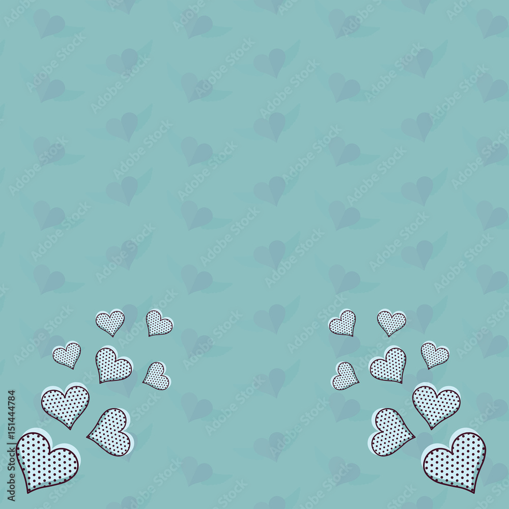 Vector image of heart shape patterns