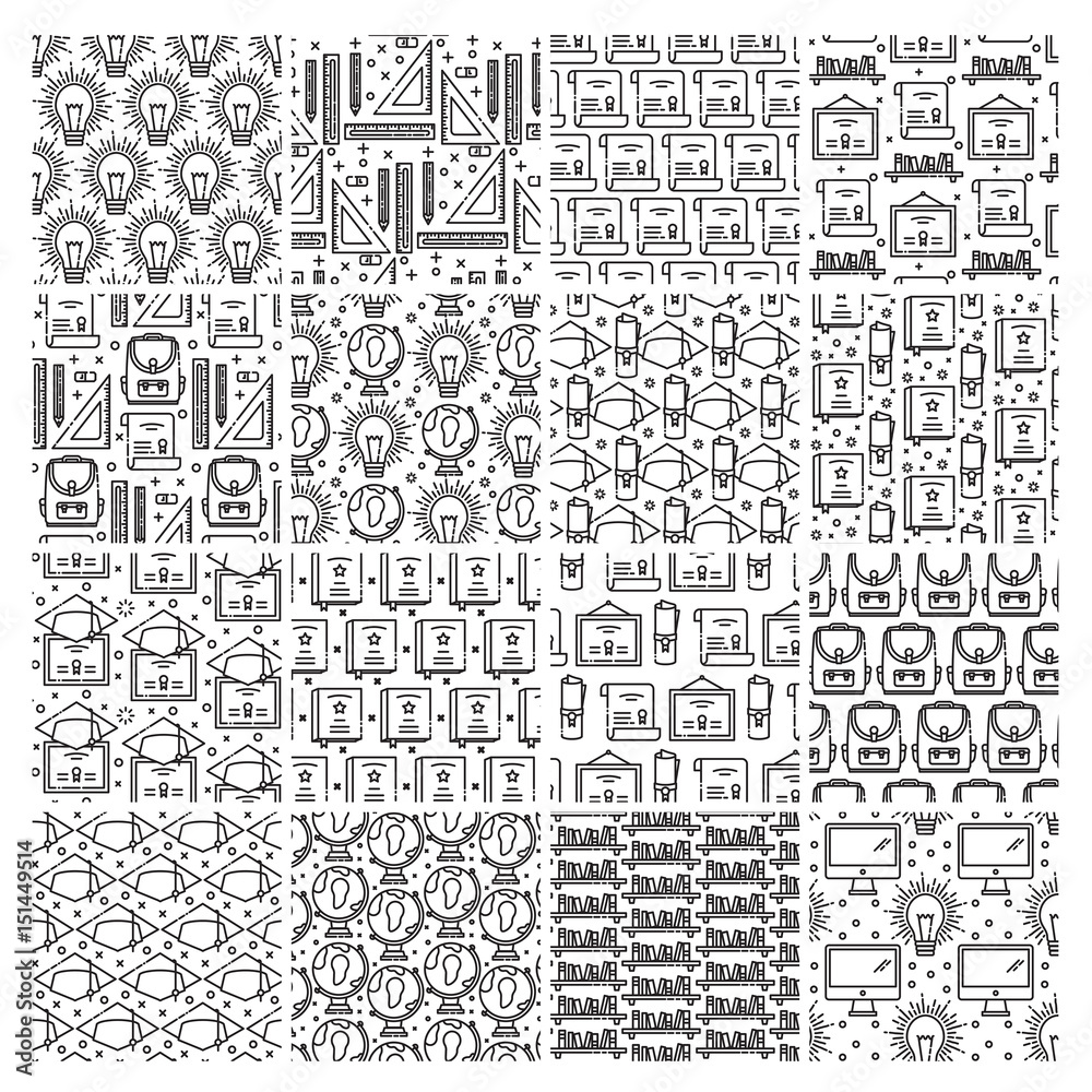 各种教育矢量图标集