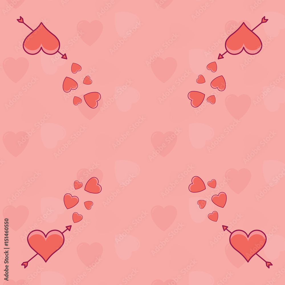 Vector image of heart shape patterns