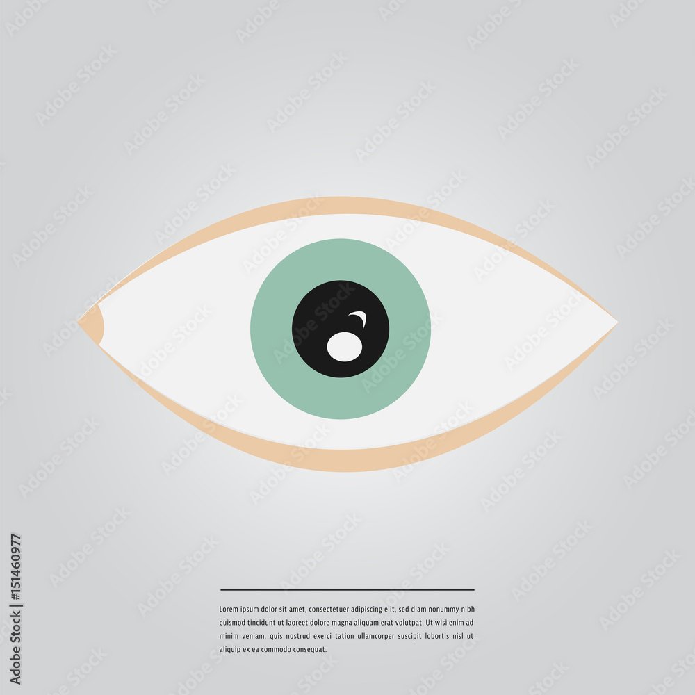 Vector image of lorem ipsum text with an eye