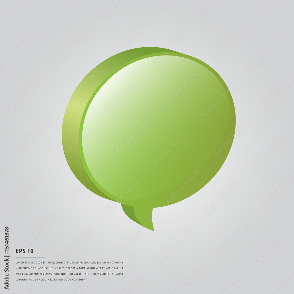 Lorem ipsum text with green chat symbol