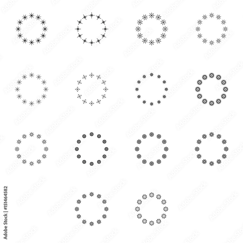 Vector icon of various shape forming a circle