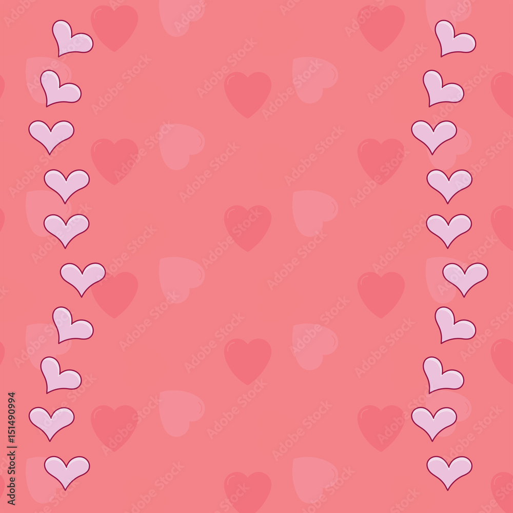 Vector image of heart shape patterns