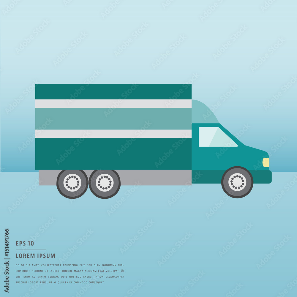 Lorem ipsum text and truck